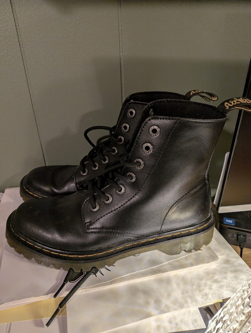 Black Leather Dr.Martens Luana